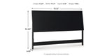 Danziar King Panel Headboard with Mirrored Dresser, Chest and 2 Nightstands in Black from Ashley - Luna Furniture