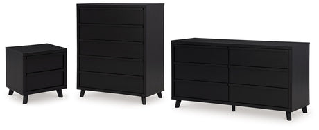 Danziar Black Dresser, Chest and Nightstand from Ashley - Luna Furniture