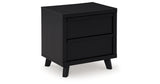 Danziar Queen Panel Headboard with Mirrored Dresser and Nightstand in Black from Ashley - Luna Furniture