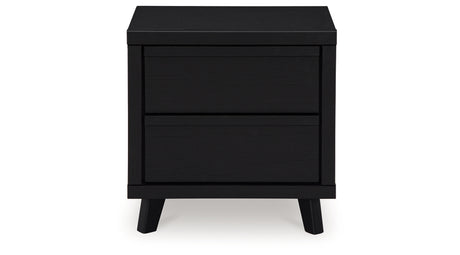 Danziar King Panel Headboard with Mirrored Dresser and 2 Nightstands in Black from Ashley - Luna Furniture