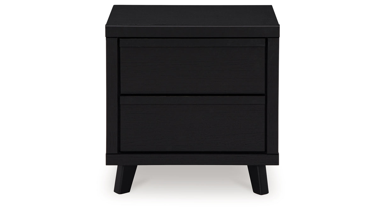 Danziar King Panel Headboard with Mirrored Dresser and 2 Nightstands in Black from Ashley - Luna Furniture