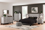 Vessalli Gray Panel Bedroom Set with 2 Nightstands from Ashley - Luna Furniture