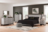 Vessalli Gray Panel Bedroom Set with 2 Nightstands from Ashley - Luna Furniture