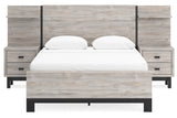 Vessalli Gray Queen Panel Bed with 2 Nightstand from Ashley - Luna Furniture