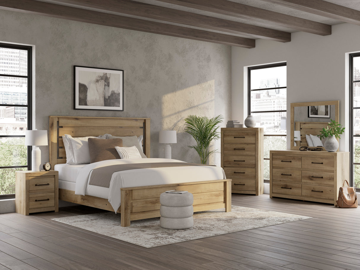 Brozmont Tan Panel Bedroom Set