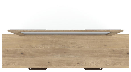 Brozmont Tan Full Platform Bed, Dresser and Mirror from Ashley - Luna Furniture
