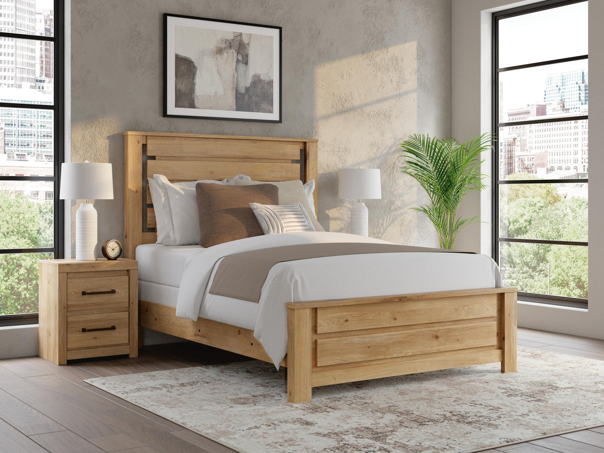 Brozmont Tan Queen Panel Bed from Ashley - Luna Furniture