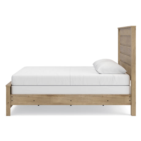 Brozmont Tan King Panel Bed from Ashley - Luna Furniture