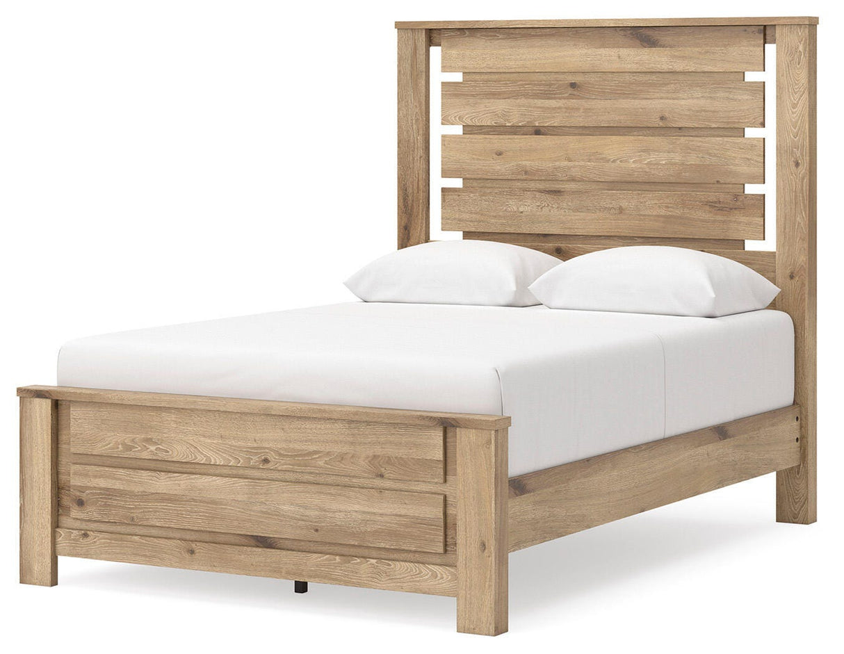Brozmont Tan Full Platform Bed from Ashley Furniture - Luna Furniture
