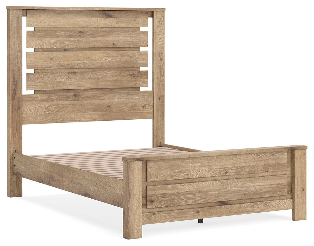Brozmont Tan Full Platform Bed from Ashley Furniture - Luna Furniture