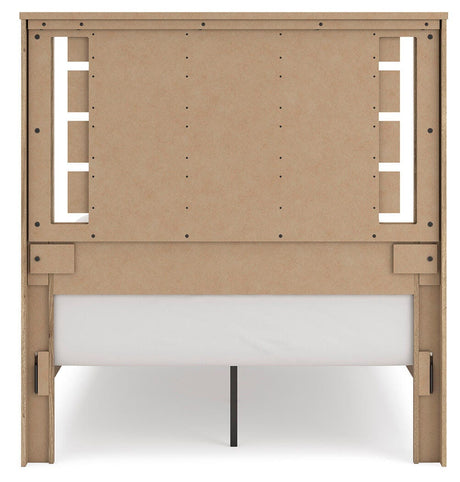 Brozmont Tan Full Platform Bed, Dresser and Mirror from Ashley - Luna Furniture