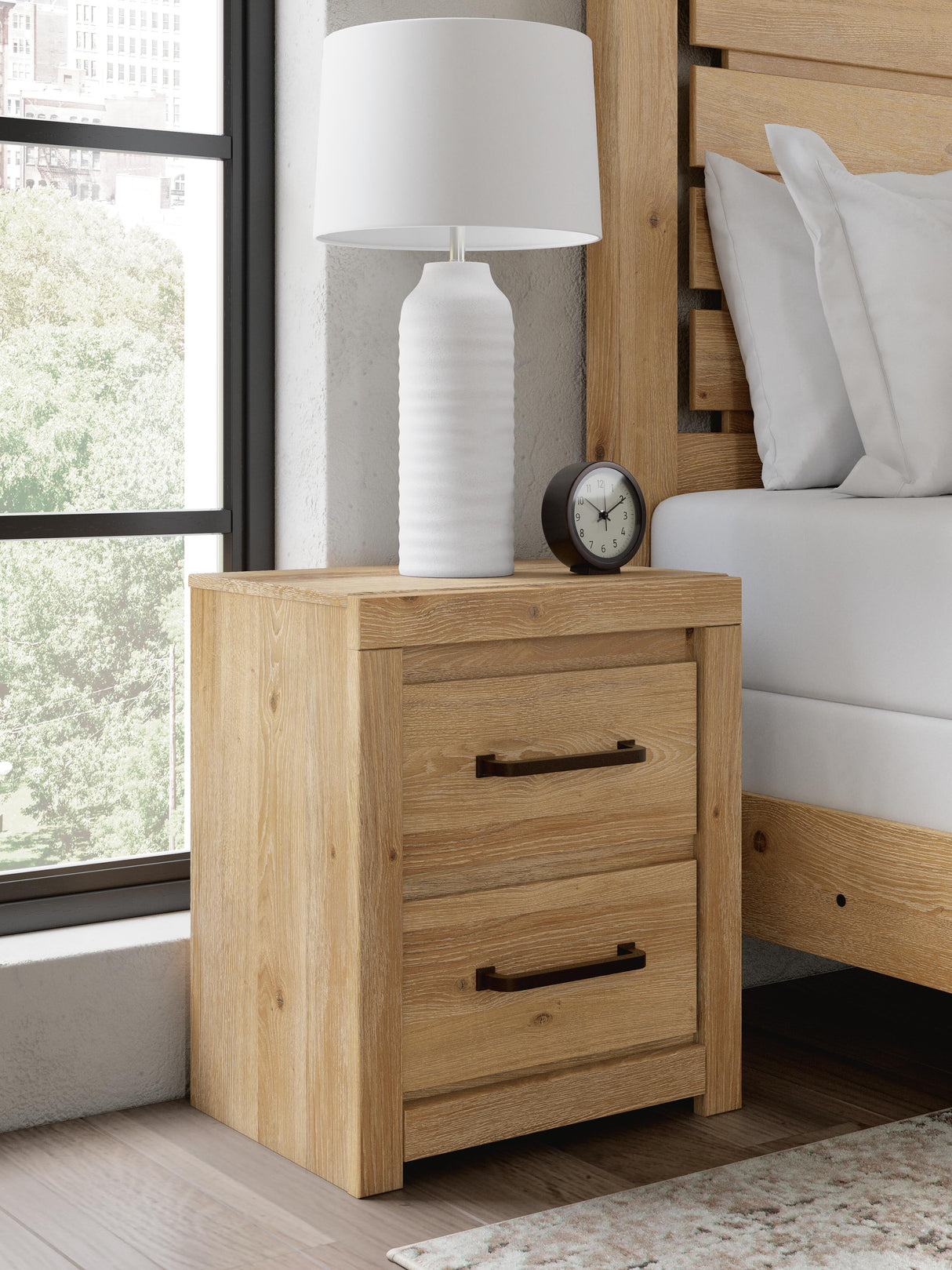Brozmont Tan Nightstand from Ashley Furniture - Luna Furniture