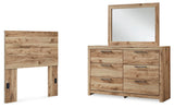 Hyanna Tan Brown Twin Panel Headboard, Dresser and Mirror from Ashley Furniture - Luna Furniture