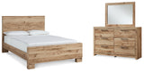 Hyanna Tan Brown King Panel Bed, Dresser and Mirror from Ashley - Luna Furniture