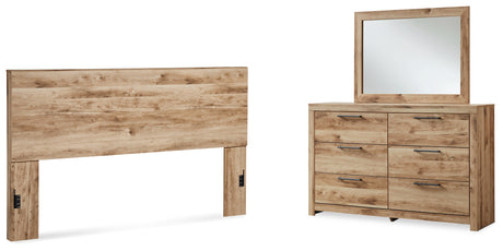 Hyanna Tan Brown King Panel Headboard, Dresser and Mirror from Ashley - Luna Furniture