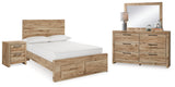 Hyanna Full Storage Panel Bed, Dresser, Mirror and Nightstand from Ashley - Luna Furniture