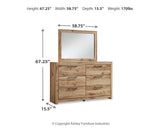 Hyanna Tan Brown King Panel Headboard, Dresser and Mirror from Ashley - Luna Furniture