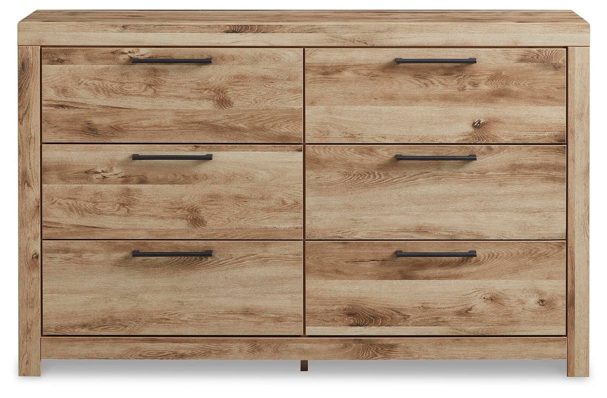 Hyanna Tan Brown King Panel Storage Bed with Dresser and Nightstand from Ashley - Luna Furniture