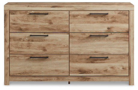 Hyanna Tan Brown Queen Panel Storage Bed with Dresser and Nightstand from Ashley Furniture - Luna Furniture