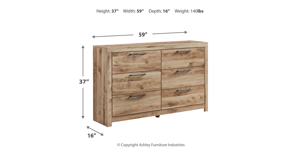 Hyanna Tan Brown King Panel Storage Bed, Dresser and 2 Nightstands from Ashley Furniture - Luna Furniture