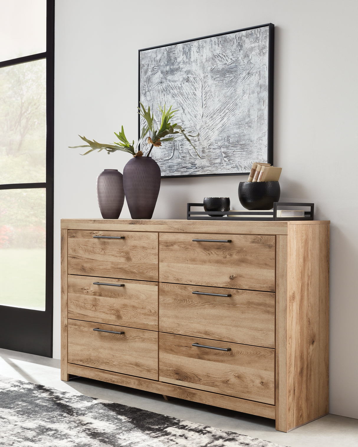 Hyanna Tan Brown Queen Panel Storage Bed with Dresser and Nightstand from Ashley - Luna Furniture