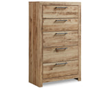 Hyanna King Panel Headboard with Mirrored Dresser and Chest in Tan Brown from Ashley Furniture - Luna Furniture
