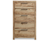 Hyanna Twin Panel Headboard with Mirrored Dresser and Chest in Tan Brown from Ashley - Luna Furniture
