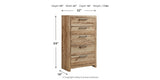 Hyanna Twin Panel Headboard with Mirrored Dresser and Chest in Tan Brown from Ashley - Luna Furniture