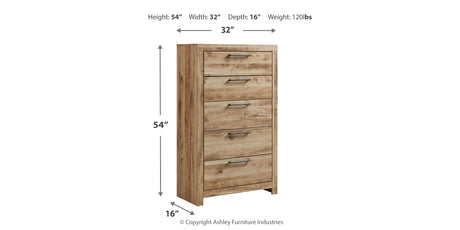 Hyanna Twin Panel Bed with Mirrored Dresser, Chest and 2 Nightstands in Tan Brown from Ashley - Luna Furniture