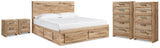 Hyanna King Panel Bed, 2 Chests and 2 Nightstands from Ashley - Luna Furniture