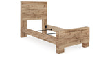 Hyanna Twin Panel Bed with Mirrored Dresser, Chest and 2 Nightstands in Tan Brown from Ashley Furniture - Luna Furniture