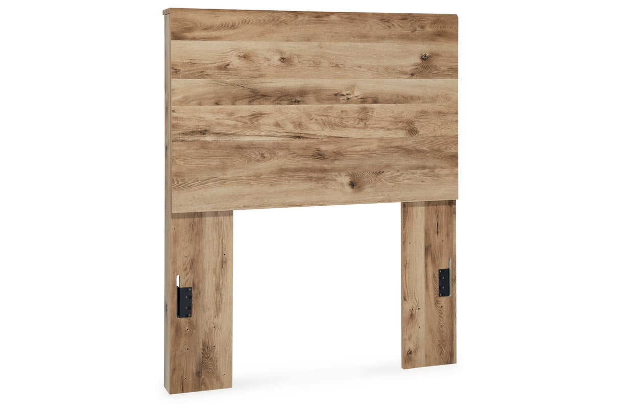 Hyanna Twin Panel Headboard with Mirrored Dresser and Chest in Tan Brown from Ashley - Luna Furniture