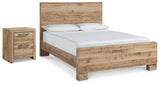 Hyanna Tan Brown Queen Panel Bed and Nightstand from Ashley - Luna Furniture