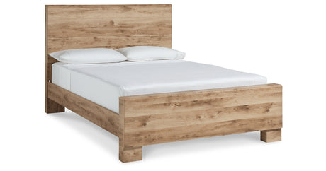Hyanna King Panel Bed with Mirrored Dresser and 2 Nightstands in Tan Brown from Ashley - Luna Furniture