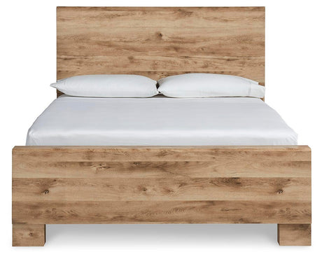 Hyanna Tan Brown Queen Panel Bed, Dresser and Mirror from Ashley - Luna Furniture