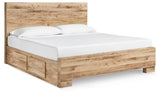 Hyanna Tan Brown King Storage Platform Bed with 4 Drawers from Ashley Furniture - Luna Furniture
