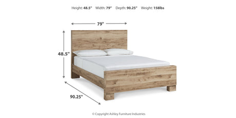 Hyanna King Panel Bed with Mirrored Dresser and Chest in Tan Brown from Ashley - Luna Furniture
