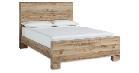 Hyanna King Panel Bed with Mirrored Dresser and 2 Nightstands in Tan Brown from Ashley - Luna Furniture