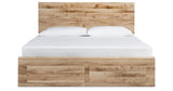 Hyanna Tan Brown King Storage Platform Bed with 6 Drawers from Ashley Furniture - Luna Furniture