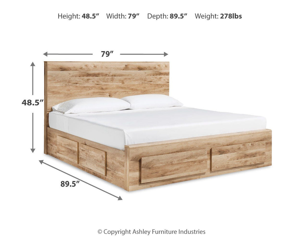 Hyanna Tan Brown King Storage Platform Bed with 6 Drawers from Ashley - Luna Furniture