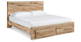 Hyanna Tan Brown Queen Storage Platform Bed from Ashley Furniture - Luna Furniture