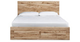 Hyanna Tan Brown Queen Storage Platform Bed from Ashley Furniture - Luna Furniture