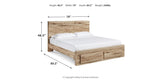 Hyanna Tan Brown King Panel Storage Bed, Dresser and 2 Nightstands from Ashley Furniture - Luna Furniture