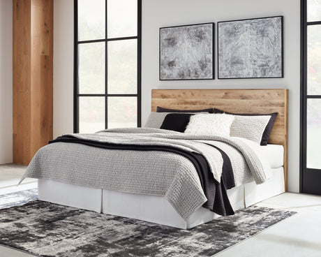 Hyanna Tan Brown King Panel Storage Bed with Dresser and Nightstand from Ashley Furniture - Luna Furniture