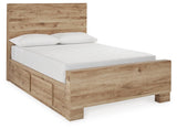 Hyanna Tan Brown Full Storage Platform Bed with 2 Drawers from Ashley Furniture - Luna Furniture