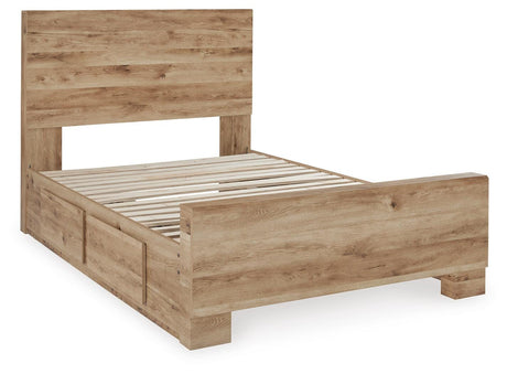 Hyanna Tan Brown Full Storage Platform Bed with 4 Drawers from Ashley - Luna Furniture
