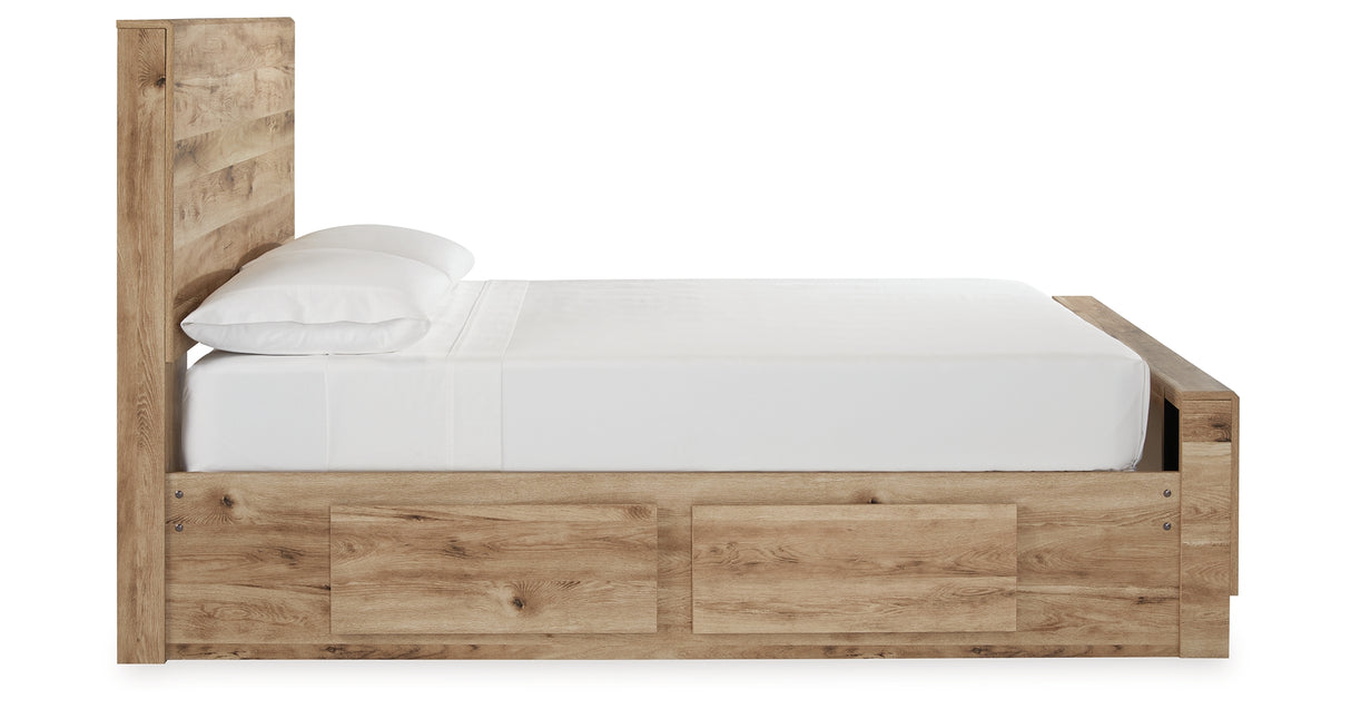 Hyanna Tan Brown Full Storage Platform Bed with 4 Drawers from Ashley Furniture - Luna Furniture