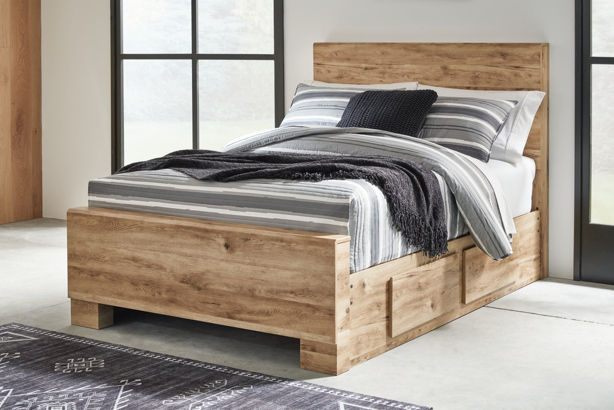 Hyanna Tan Brown Full Storage Platform Bed with 2 Drawers from Ashley Furniture - Luna Furniture
