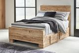 Hyanna Tan Brown Full Storage Platform Bed with 2 Drawers from Ashley Furniture - Luna Furniture