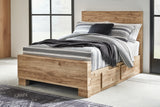 Hyanna Tan Brown Full Storage Platform Bed with 4 Drawers from Ashley Furniture - Luna Furniture